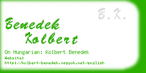 benedek kolbert business card